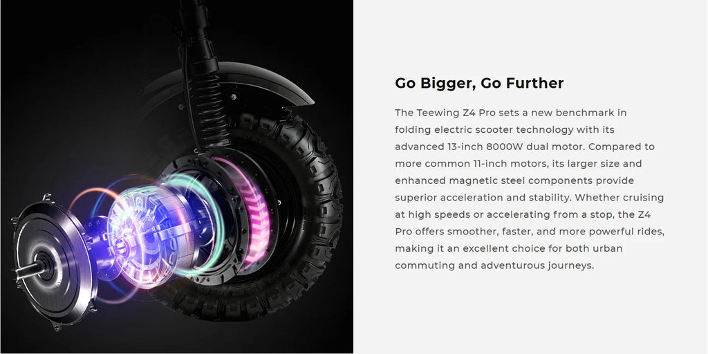 TEEWING Z4 Pro 8000W E-Scooter 13" Fat Tire
