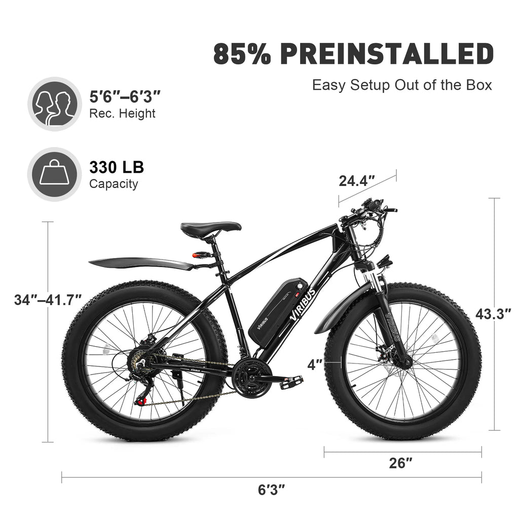Viribus 500W Fat Tire Mountain E-Bike