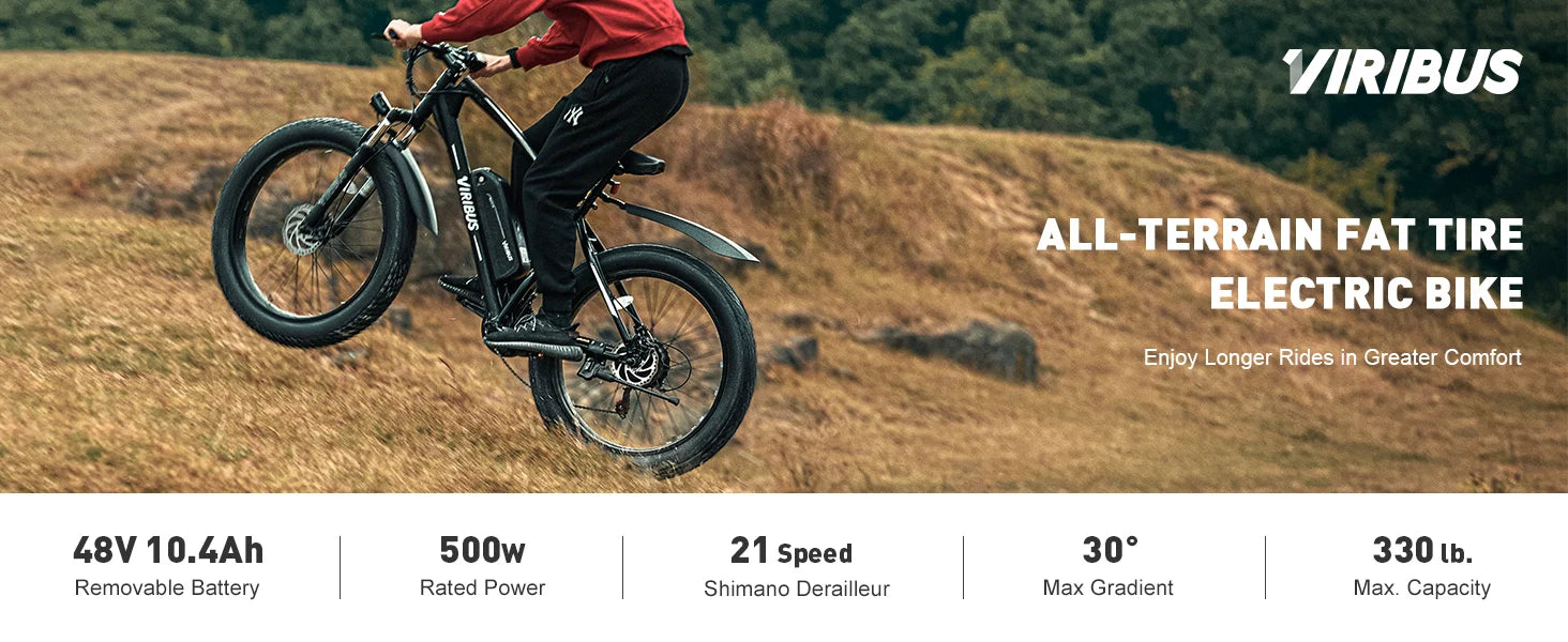 Viribus 500W Fat Tire Mountain E-Bike