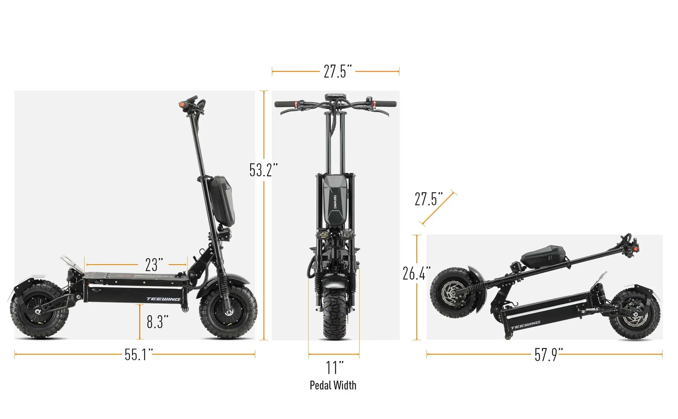 TEEWING Z4 Pro 8000W E-Scooter 13" Fat Tire