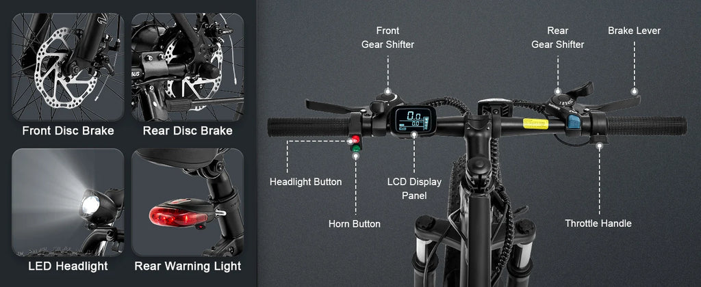 Viribus 500W Fat Tire Mountain E-Bike