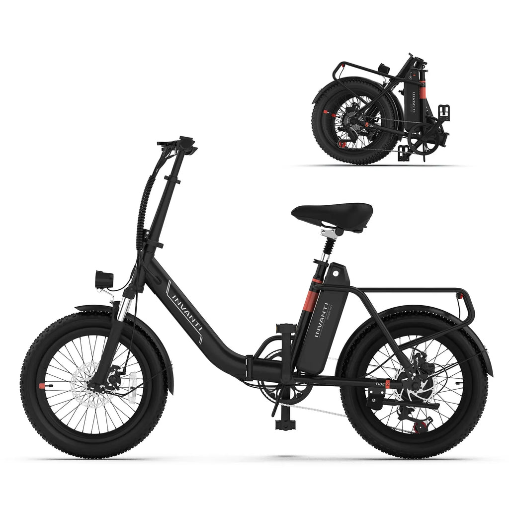 Ivanti 20" Fat Tire E Bike Folding Bike with Cargo Rack