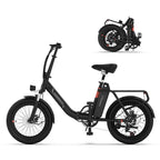 Ivanti 20" Fat Tire E Bike Folding Bike with Cargo Rack