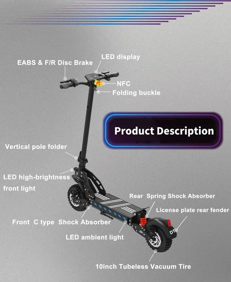 DriveTron DT10 Dual Motor E-Scooter