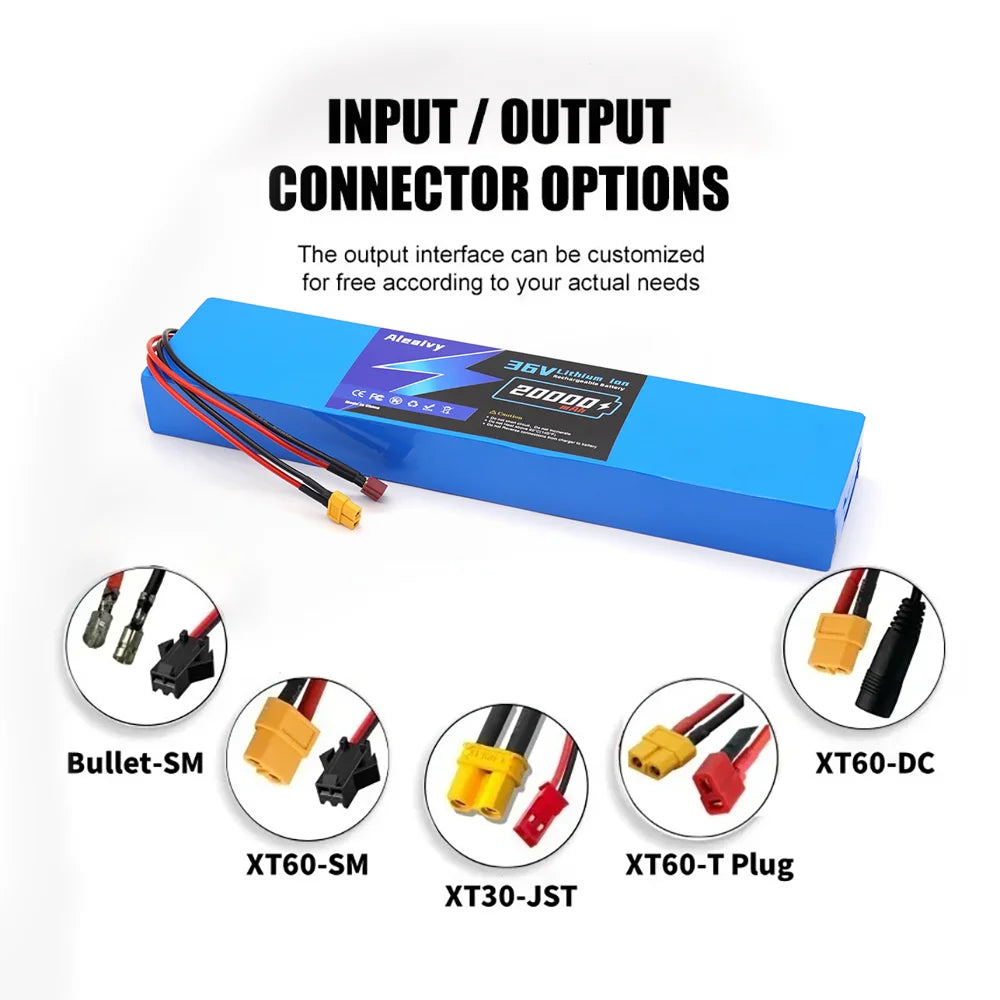 18650 Lithium Battery Pack 36V 20000mAh Aleaivy 10S4P For M365 Electric Scooter