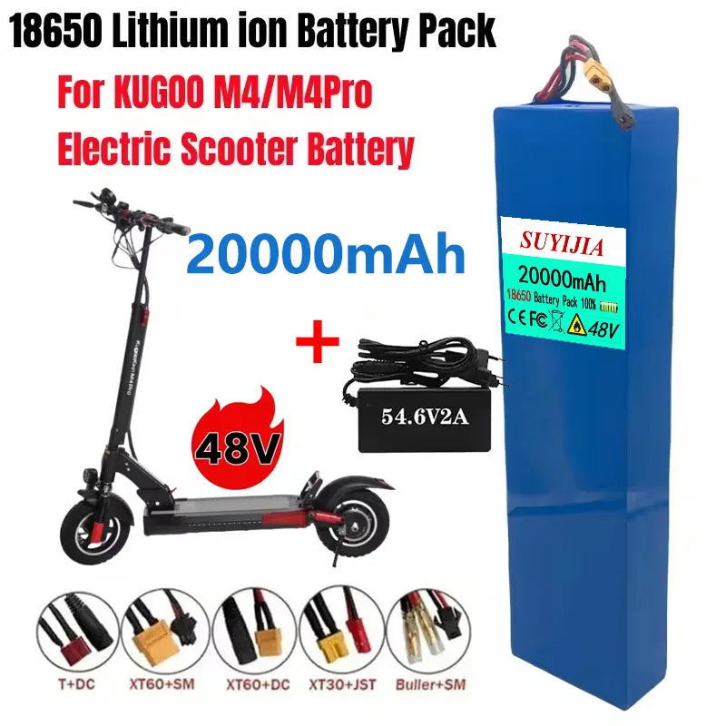 Lithium Ion Battery 48V 48V 20Ah 1000W 13S4P for 54.6V Electric Scooter