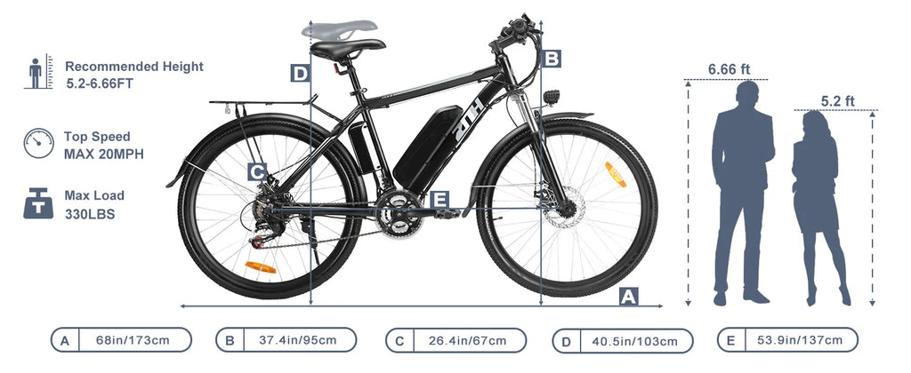 HUZ 1000W 26" Mountain E-Bike