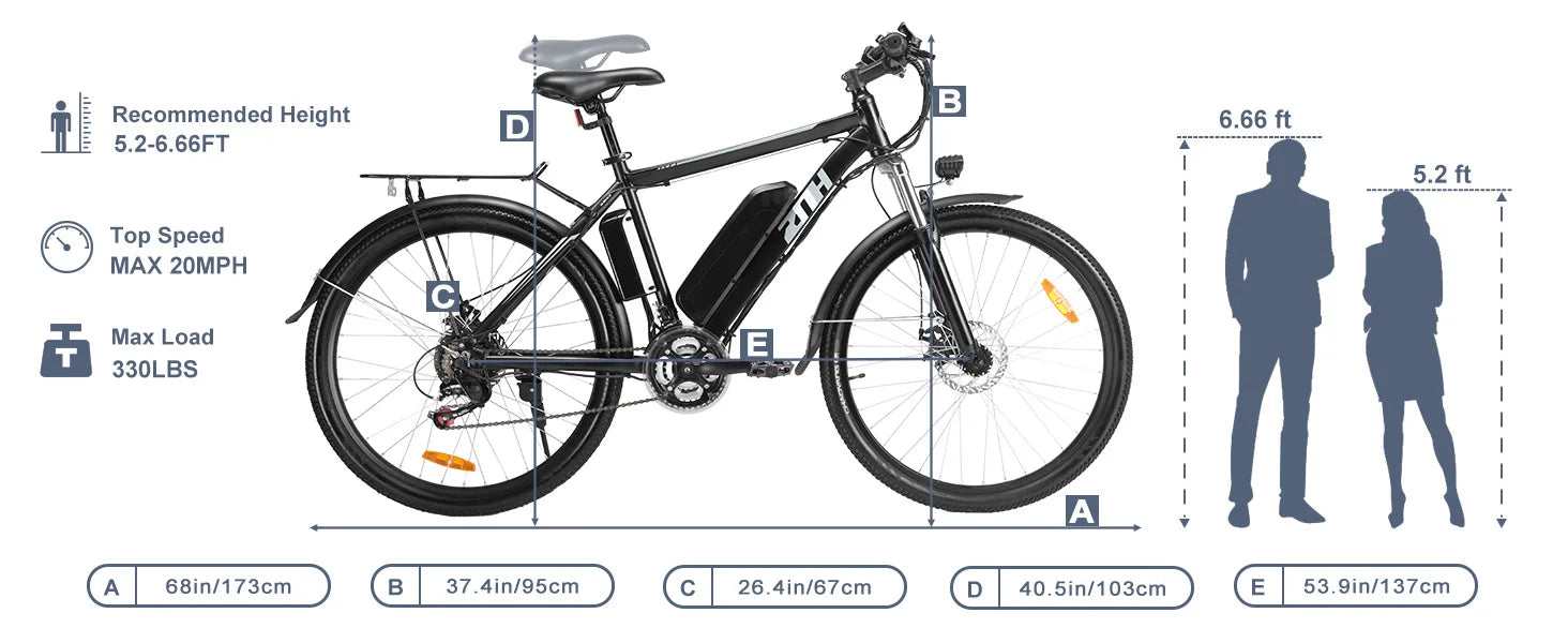 HUZ 1000W 26" Mountain E-Bike