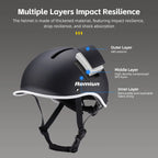 Romiun Built-in Battery Electric Scooter Helmet