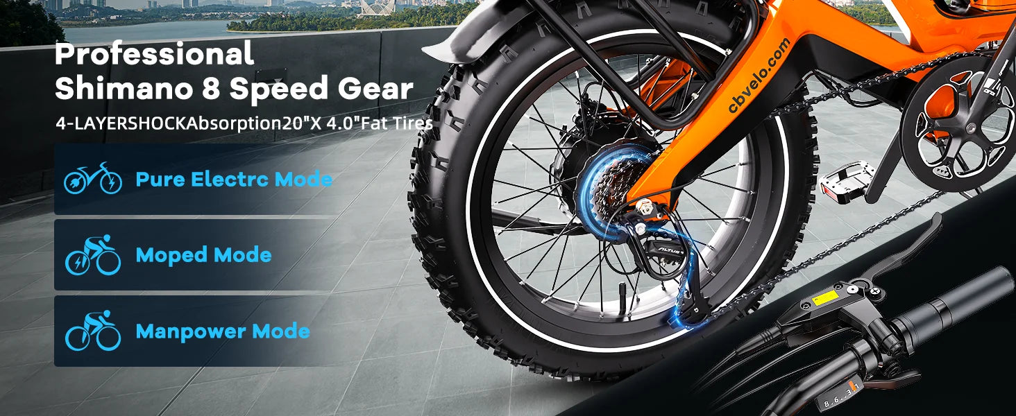 Cybervelo EK6 Peak 2000W Folding Electric Bike