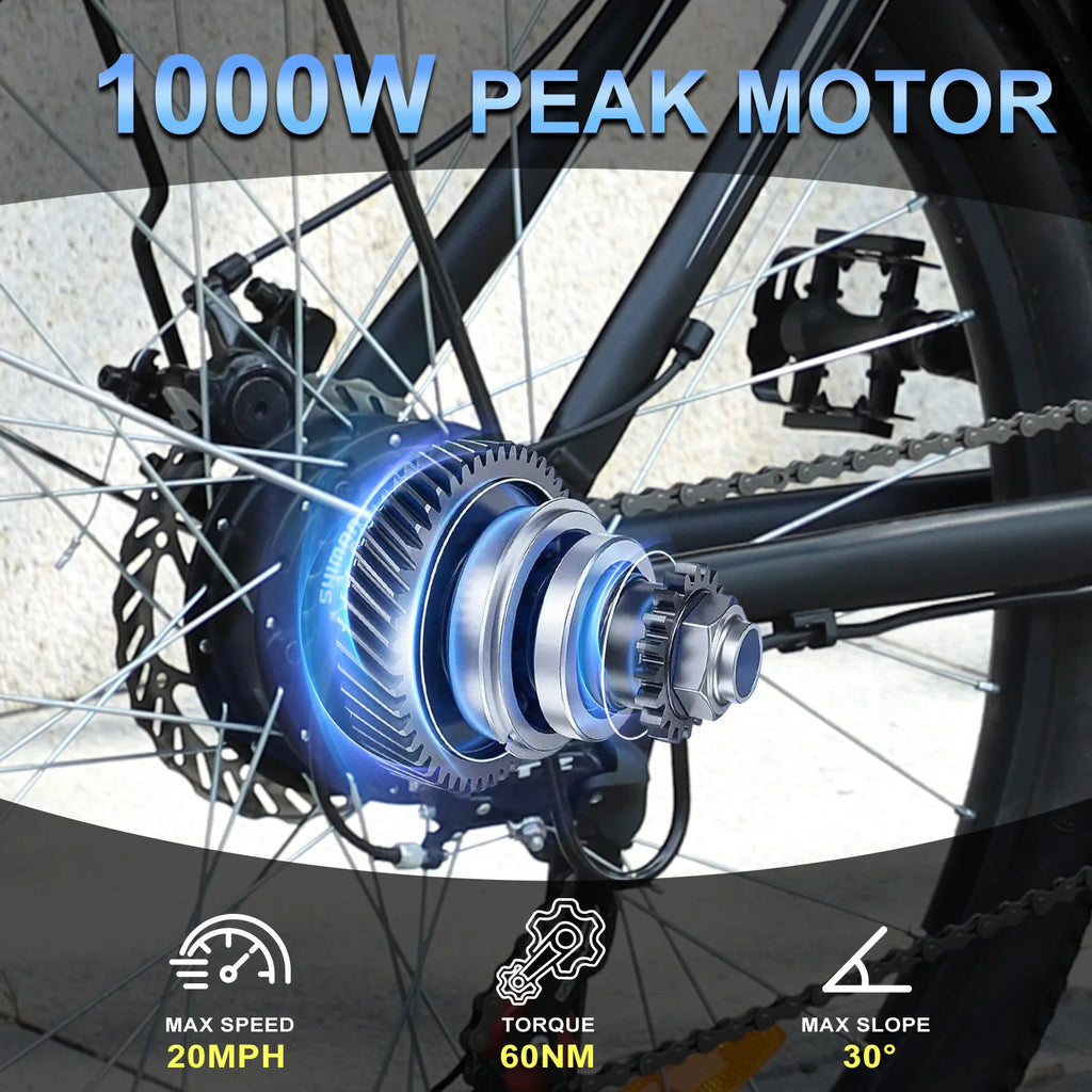 HUZ 1000W 26" Mountain E-Bike