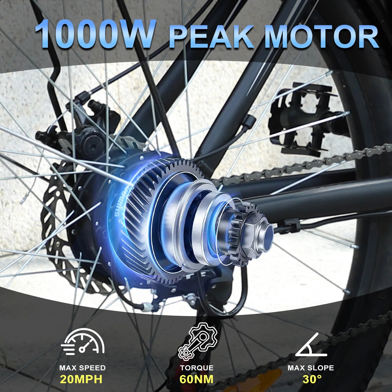 HUZ 1000W 26" Mountain E-Bike