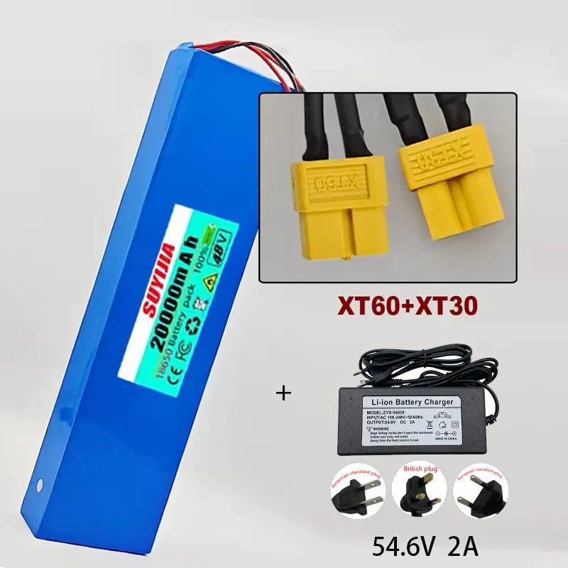 Lithium Ion Battery 48V 48V 20Ah 1000W 13S4P for 54.6V Electric Scooter