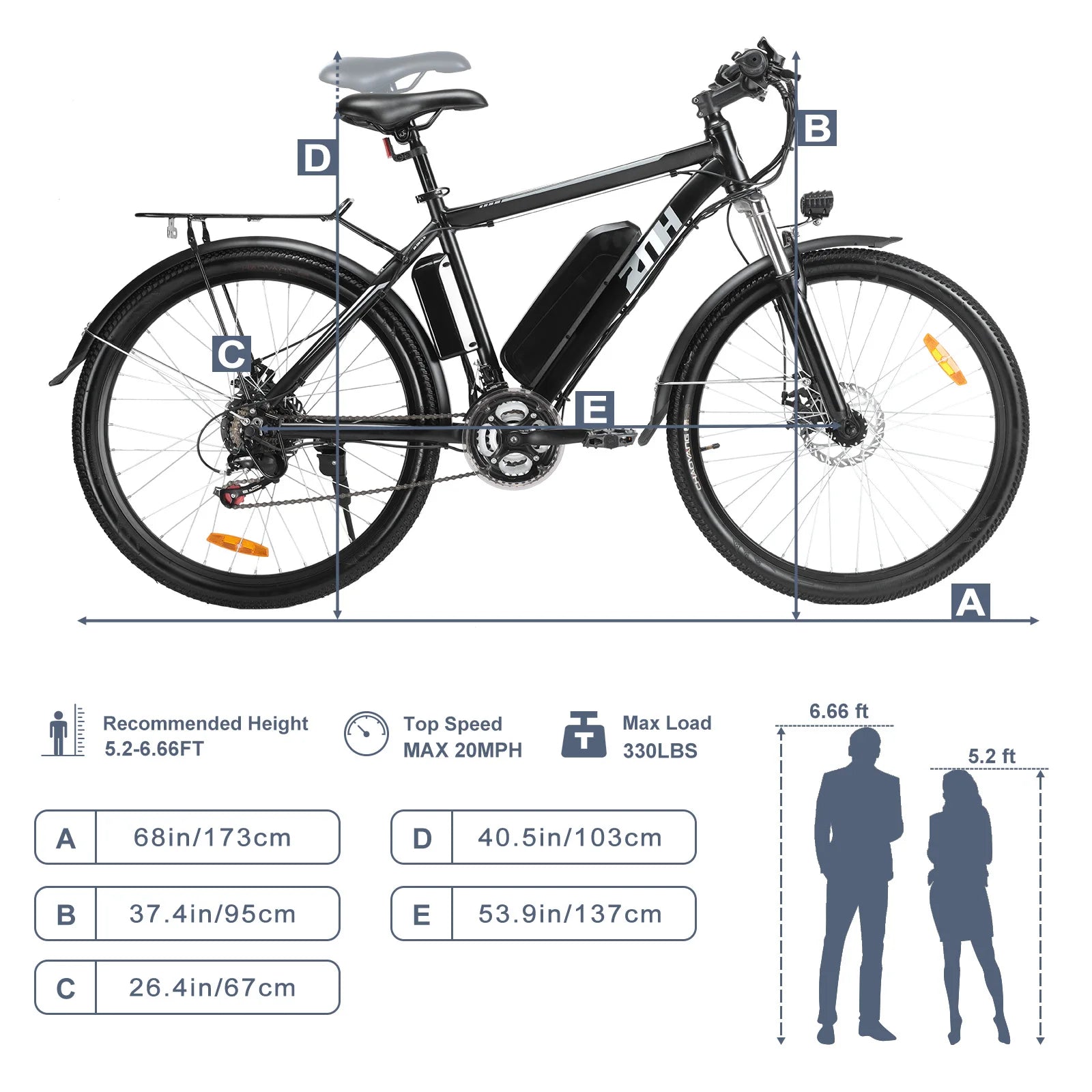 HUZ 1000W 26" Mountain E-Bike