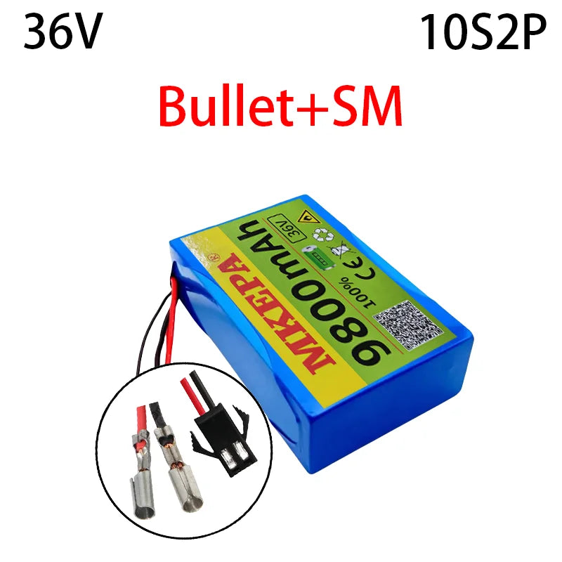 9800mAh 36V 10S2P lithium battery 18650 800W 37V 42V Electric scooter Battery
