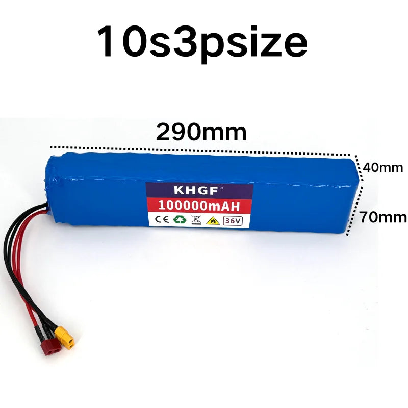 2024 Upgrade 36V 100000mAh 10S3P 36v Electric Scooter Battery Pack