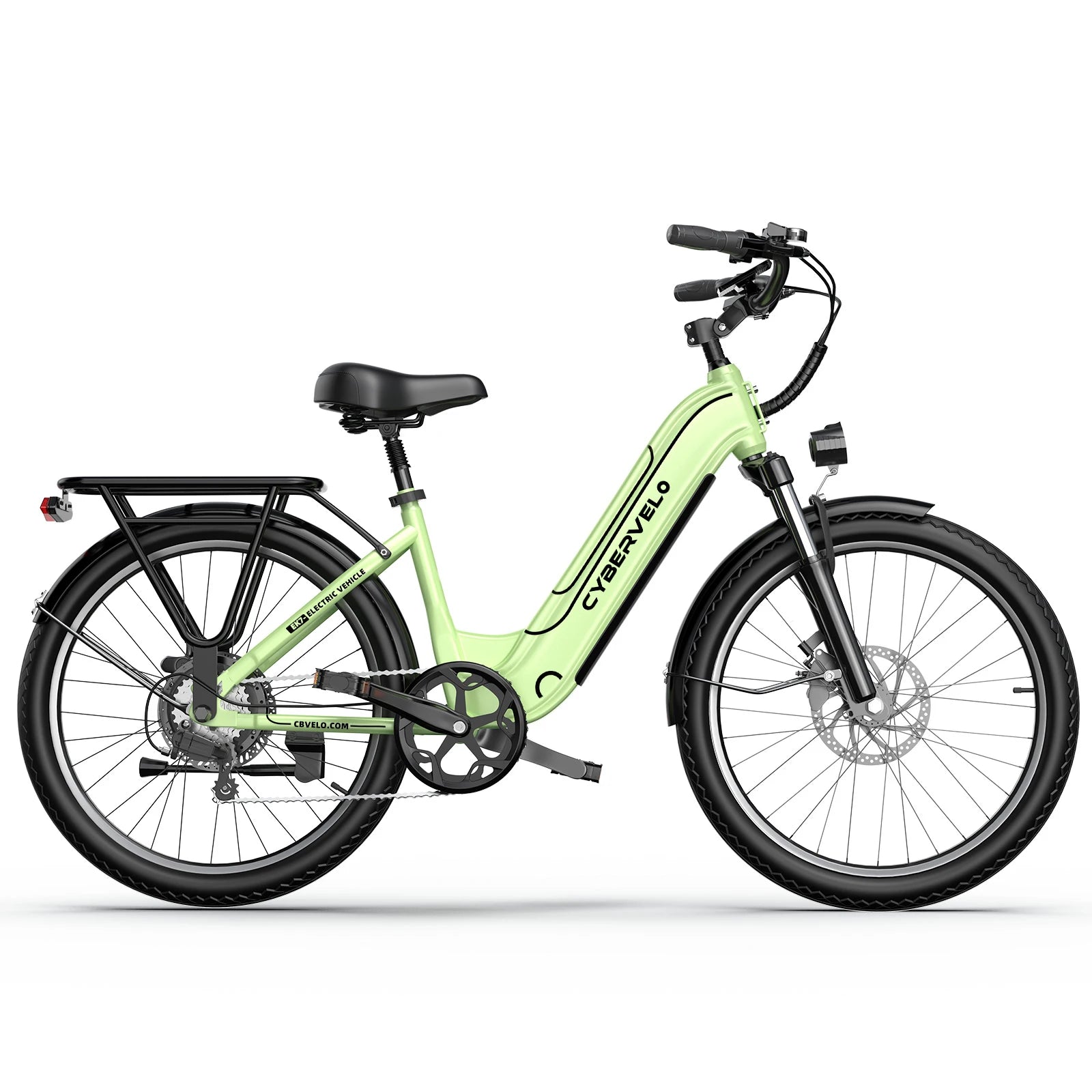 Cybervelo EK7 26" City Commuter 7-Speed Shift Gear Electric Bike