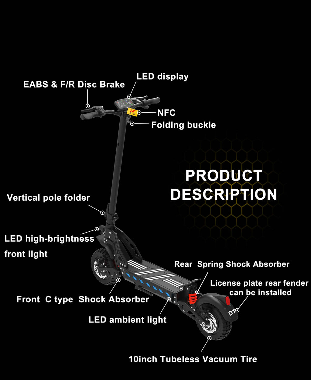 DriveTron DT10 Dual Motor E-Scooter