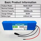 New Original Lithium Battery 52V 38AH 14S2P 52V Electric Scooter Battery