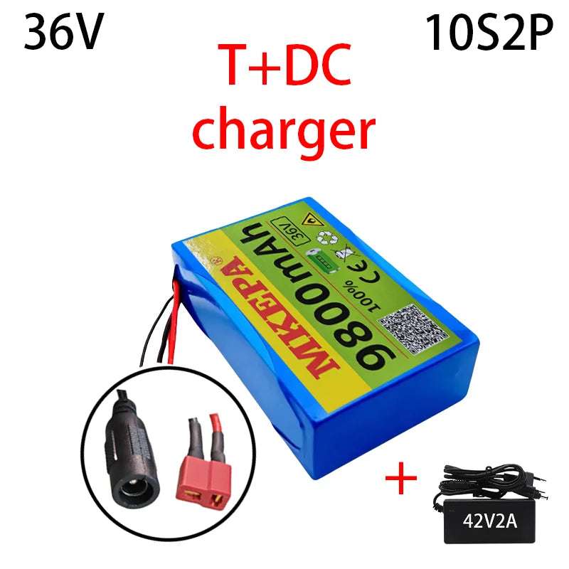 9800mAh 36V 10S2P lithium battery 18650 800W 37V 42V Electric scooter Battery