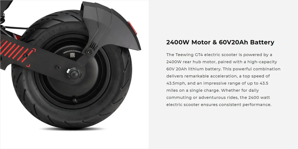 TEEWING GT4 2400W E-Scooter 11" Fat Tire