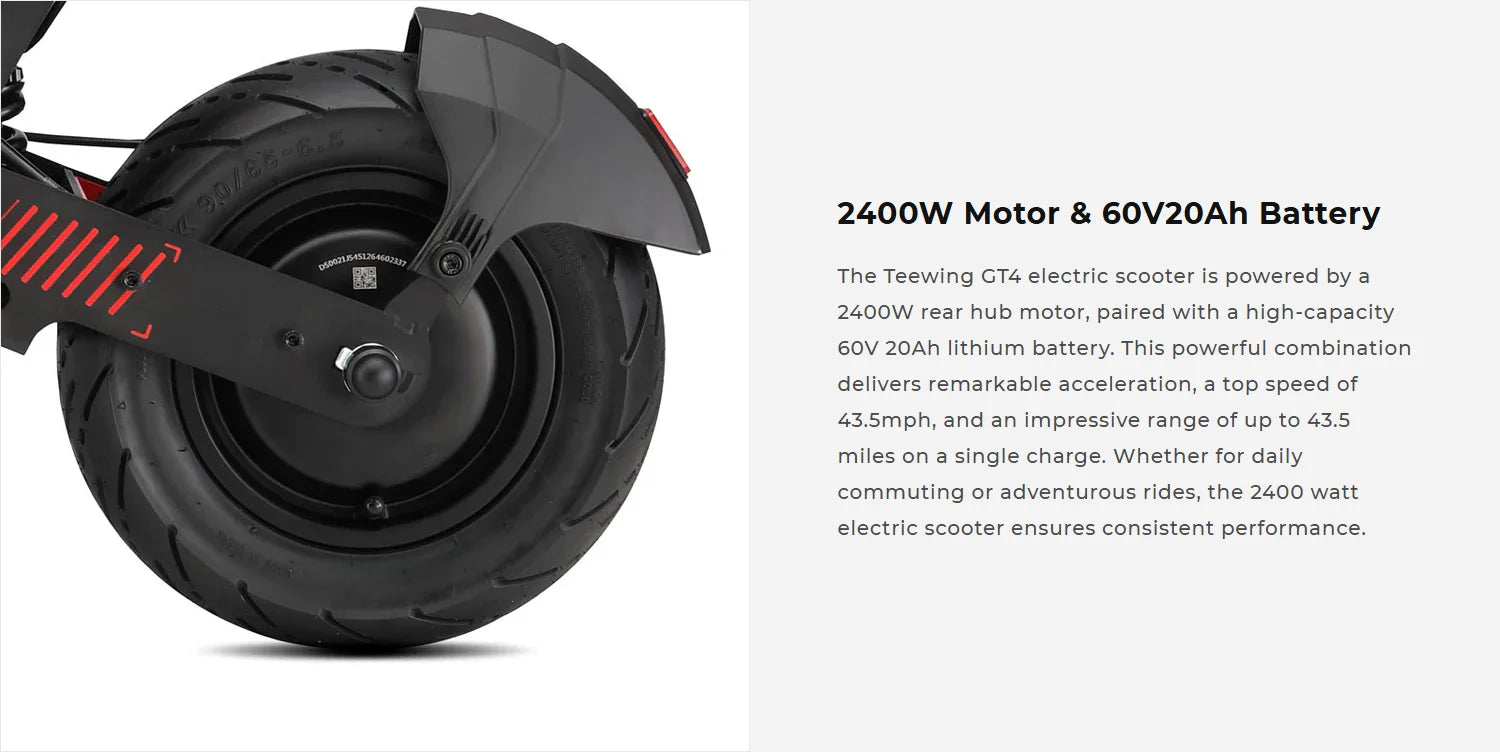 TEEWING GT4 2400W E-Scooter 11" Fat Tire
