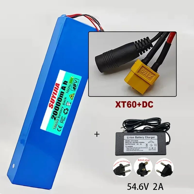 Lithium Ion Battery 48V 48V 20Ah 1000W 13S4P for 54.6V Electric Scooter