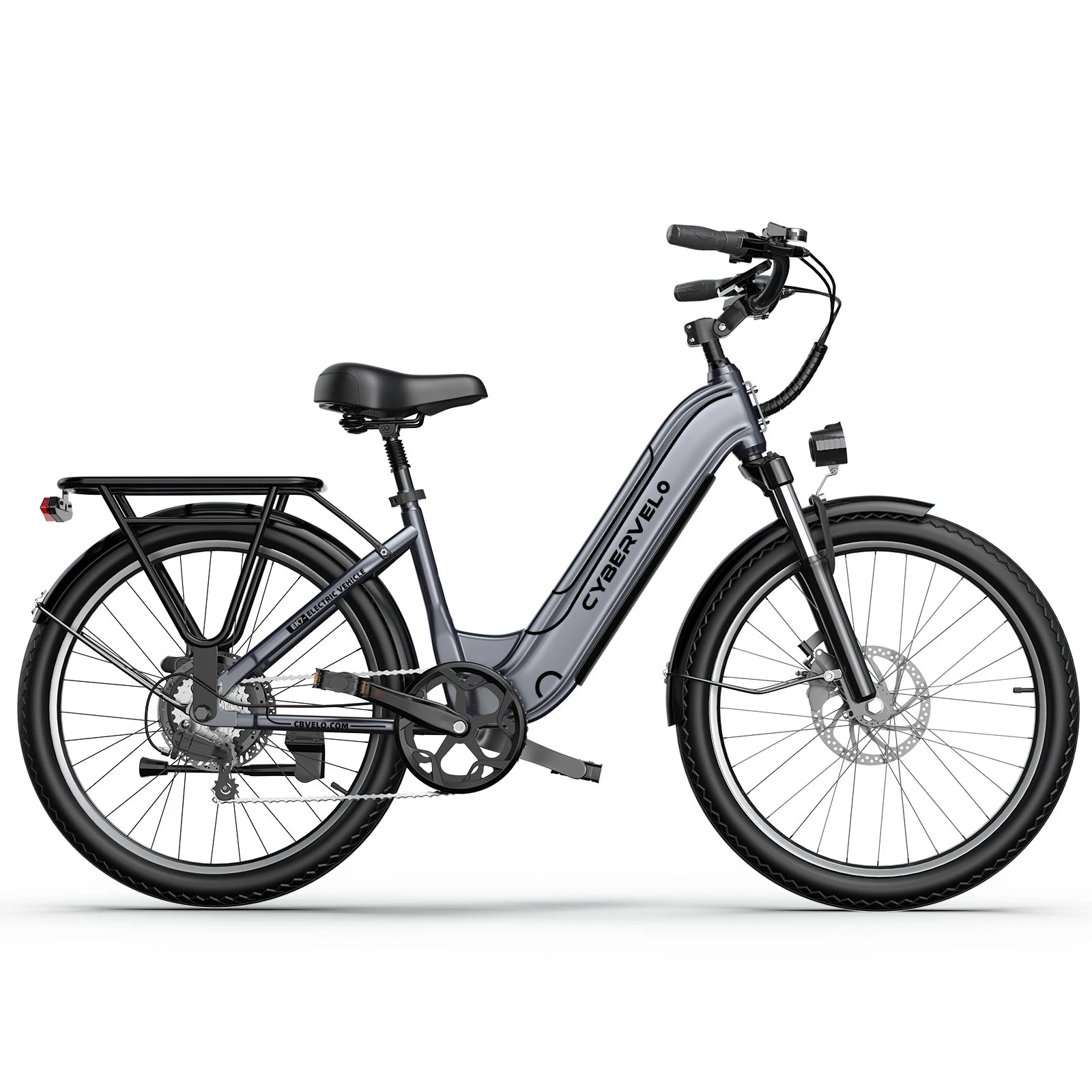 Cybervelo EK7 26" City Commuter 7-Speed Shift Gear Electric Bike