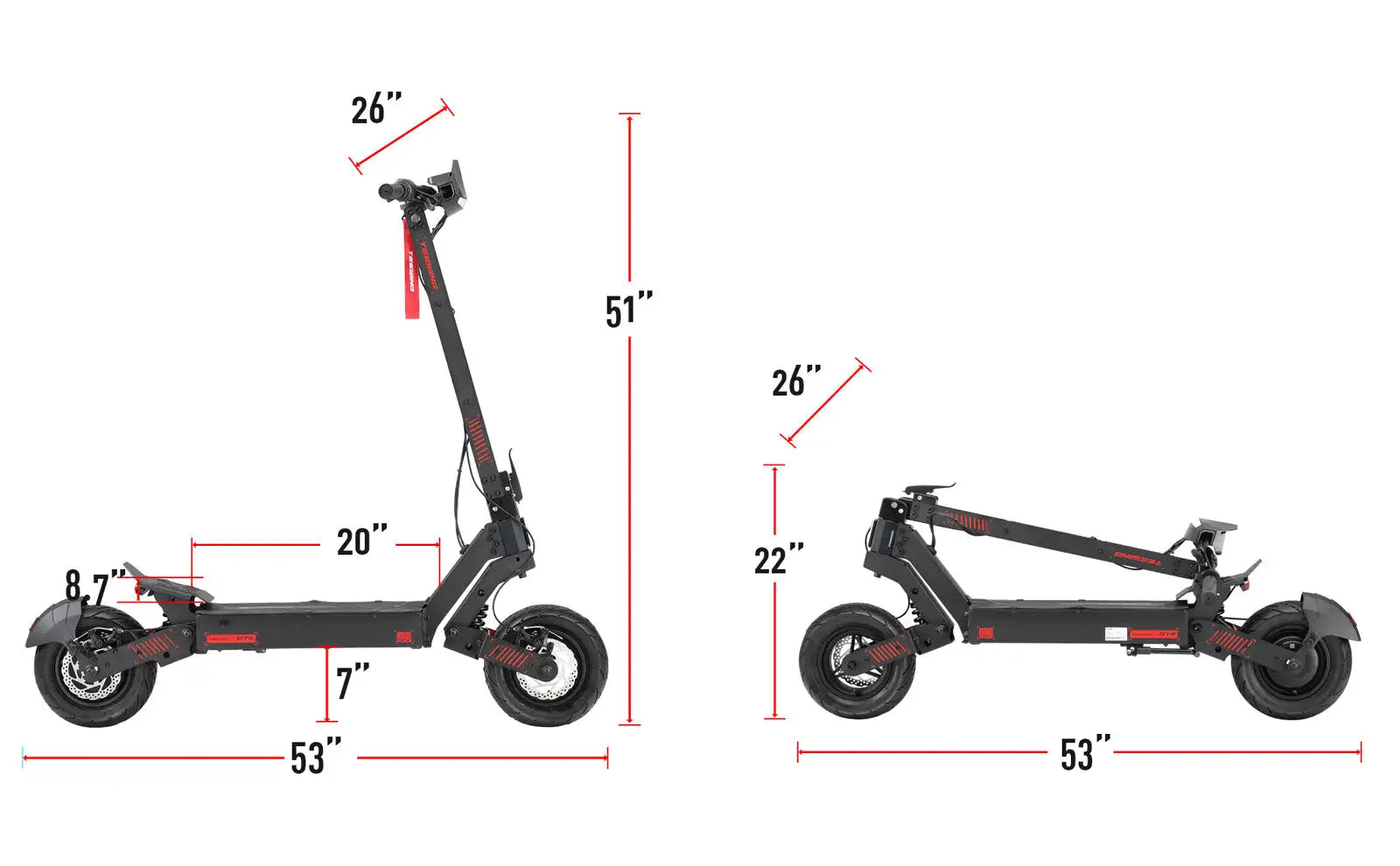 TEEWING GT4 2400W E-Scooter 11" Fat Tire