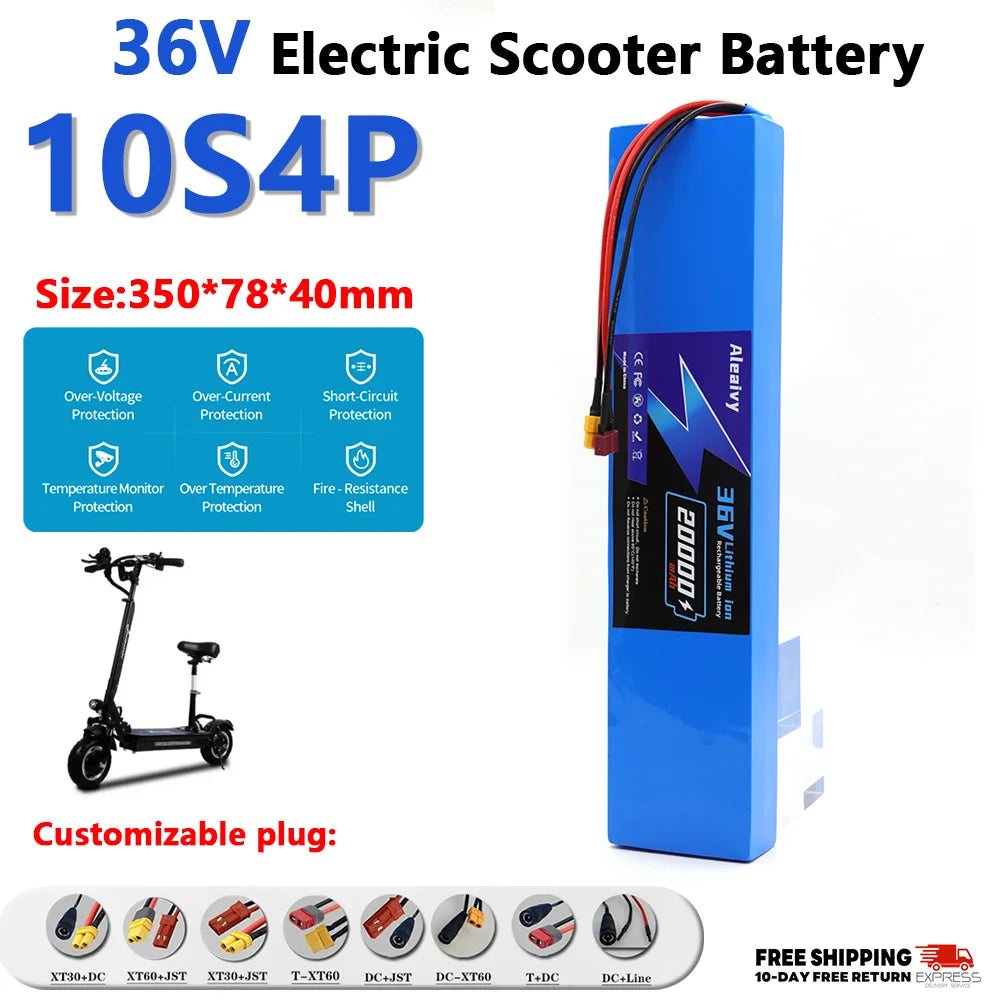 18650 Lithium Battery Pack 36V 20000mAh Aleaivy 10S4P For M365 Electric Scooter