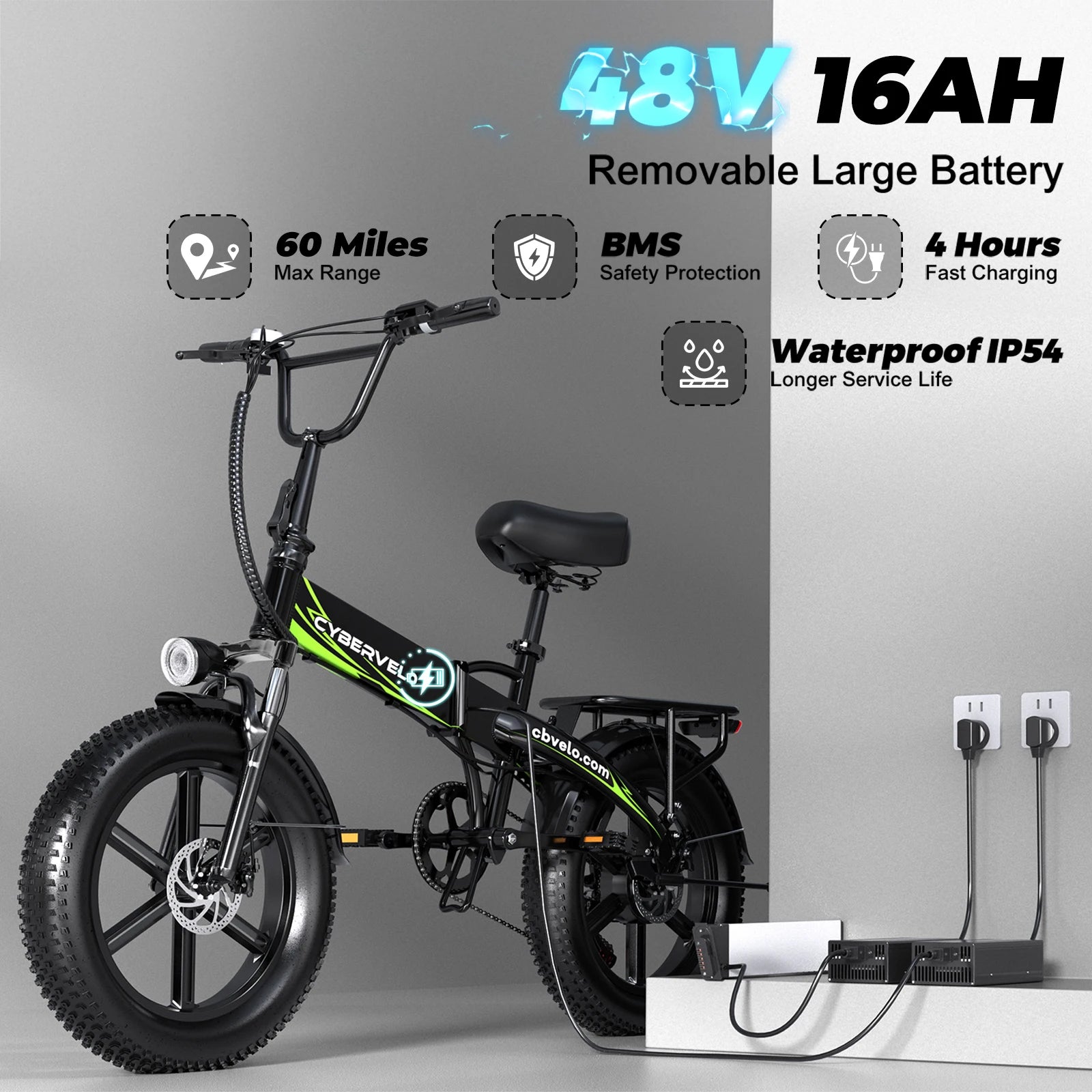 Cybervelo 48V Folding E-Bike